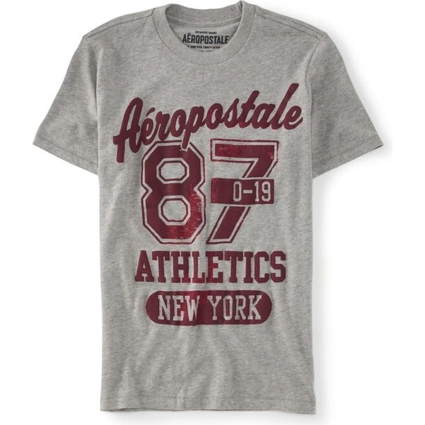 Aeropostale - Camiseta gráfica para hombre Aero Ny, gris, XS Aeropostale Camiseta gráfica