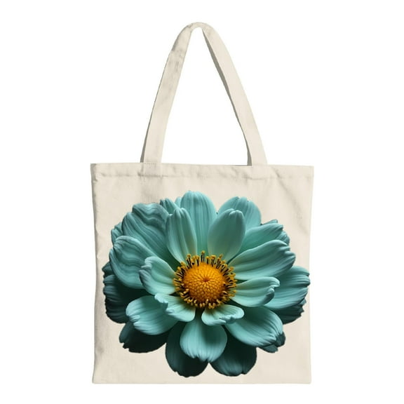 Vibrant Flower Canvas Tote Bag - Stylish Reusable Shopping Bag with Sturdy Handles for Parties Travel & Everyday Use