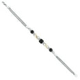 thumbnail image 3 of 925 Silver and 10K Yellow Gold Black Onyx and White Lab Grown Diamond Bracelet for Women (2.07 Cttw, Gemstone December Birthstone, Cushion Checkerboard 6MM and 5MM, 6.5/7/7.5 inch, Made in Italy), 3 of 4