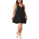 thumbnail image 2 of Noche de mujer plus size Agnes Orinda, vestido de dormir sin mangas, tirantes espagueti, escote en V, espalda nadadora, chemise, vestido de noche 1X negro, 2 of 6