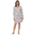 thumbnail image 2 of Aria Women's 100% Cotton Long Sleeve V-Neck Nightgown, Sizes S-3X, 2 of 7