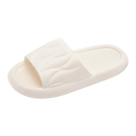 OJSFQUFP Womens Summer Slippers Men and Women Shoes Indoor and Outdoor Home Slippers Fashionable Lightweight Sandals Womens Slides White 38