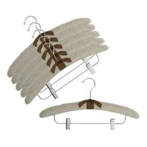 Unbranded 17-Inch Linen Padded Clothes Hangers with Chrome Hook & Clips, 17 Count