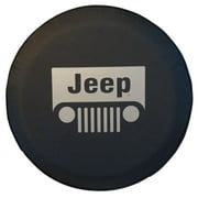SpareCover - Brawny Series 33" Jeep Classic Grille Tire Cover Silver