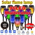 thumbnail image 2 of Lámpara parpadeante de llama Solar para decoración de jardín al aire libre, luces parpadeantes impermeables para camino de césped, Patio, 5 colores, 12/96LED, 1/2/4/6/8 piezas, 2 of 4