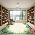 thumbnail image 2 of ODIKA 3'x5' Machine Washable Non-Slip Area Rug, Cottagecore Green High Traffic Rug, White, 1082222, 2 of 7