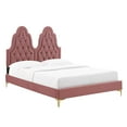 thumbnail image 2 of Modway Alexandria Tufted Performance Velvet Twin Platform Bed in Dusty Rose, 2 of 10