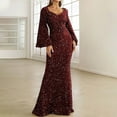 thumbnail image 6 of Women Dresses Plus Leggings Dresses Sling Solid Long Sleeved Sexy Fashion Dresses Wine Trendy Skirt Size S, 6 of 7