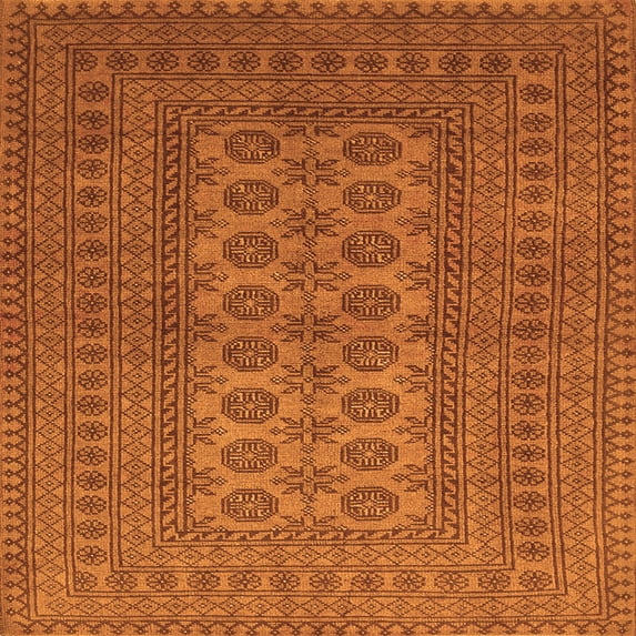 Ahgly Company Indoor Square Southwestern Orange Country Area Rugs, 8' Square