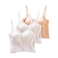 thumbnail image 1 of Puntoco Tops sin mangas para mujer, 3 piezas, escote en V liso, corto, fino, acolchado, sin aro de acero, tirantes con escote en V acolchado integrado, 1 of 4