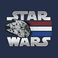 thumbnail image 2 of Men's Star Wars Millennium Falcon Patriotic Stripes  Graphic Tee Navy Blue Heather X Large, 2 of 4