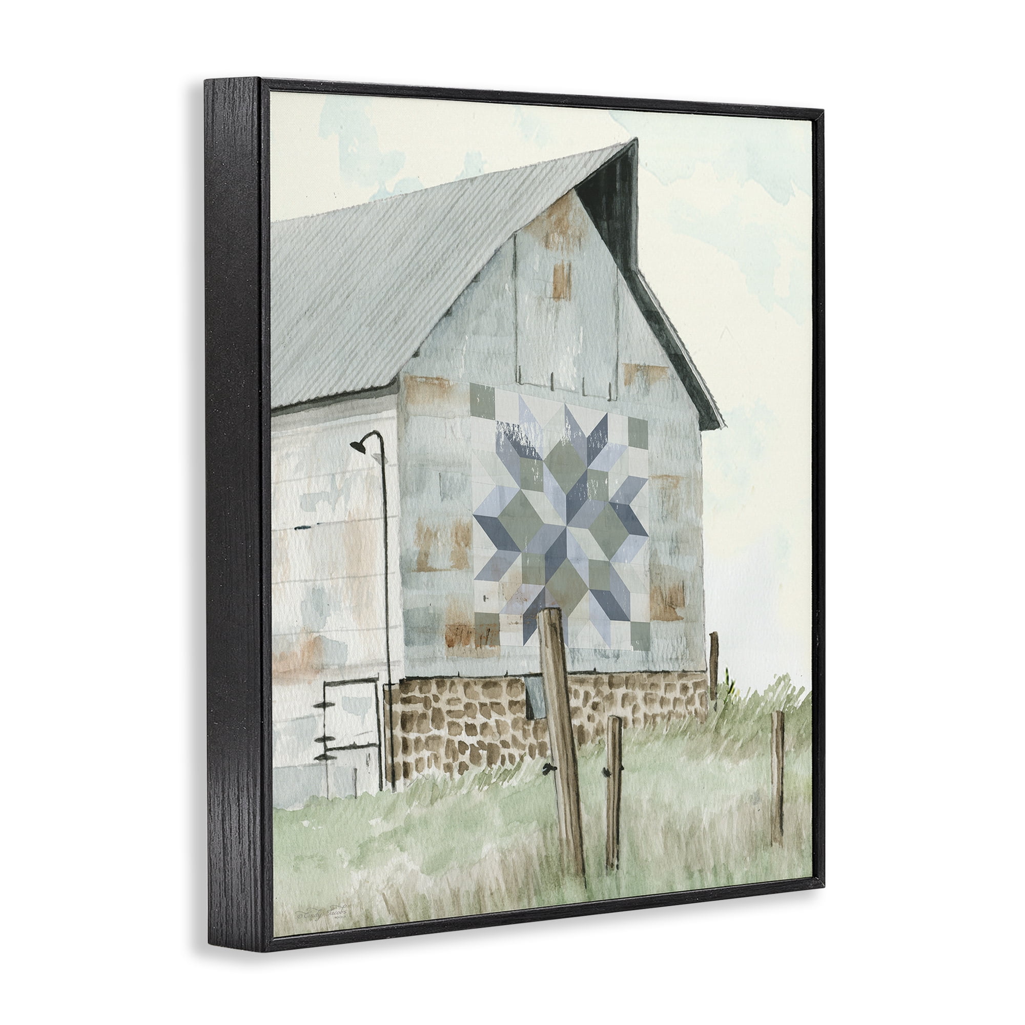 Stupell Industries Pickel's Barn Quilt Black Framed Giclee Art, design by Cindy Jacobs