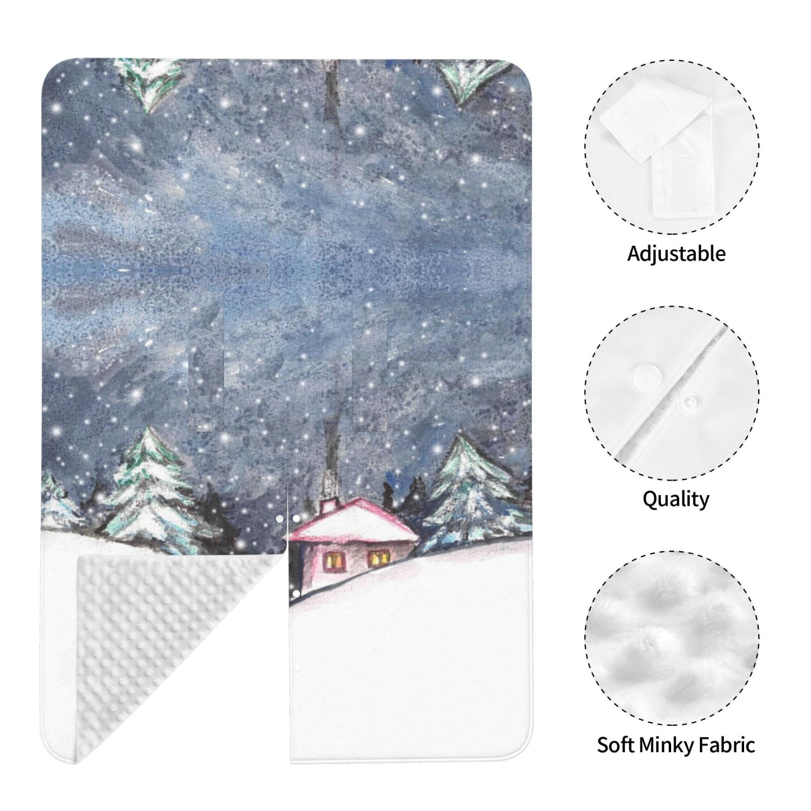 Car Seat Cover Baby - Watercolor Winter Landscape Breathable Infant Car Seat Cover for Baby Carseat, Lightweight Comfort Baby Essentials Must Haves Newborn Stuff for Girl Boy