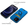 thumbnail image 2 of For Apple iPhone 14 Pro (6.1") Wallet Designed Credit Card Holder & Magnetic Stand Kickstand Ring Heavy Duty Hybrid Cover ,Xpm Phone Case [ Blue ], 2 of 6