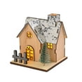 thumbnail image 4 of Lighted Christmas Village Houses, Wooden Dhristmas Town Village Collection Christmas Village with Bottom Switch Christmas Houses Village Sets for Christmas Tabletop Decor, 4 of 4