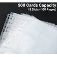 thumbnail image 3 of Fundas para páginas de álbum para cartas coleccionables HERKKA, 9 bolsillos, paquete de 100, 11 perforaciones, 3 of 7