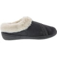 thumbnail image 2 of Clarks Womens Slipper Suede Leather Knitted Collar Clog Slippers - Plush Faux Fur Lining (6, Grey), 2 of 6