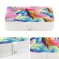 thumbnail image 4 of Unicorn PU Leather Jewelry Stand Bracelet Holder Organizer Box with Removable Compartment, Portable, 4 of 6