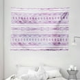 thumbnail image 1 of Watercolor Tapestry, Tribal Triangle Motifs Ethnic Design Hand Drawn Borders Aztec Native, Wall Hanging for Bedroom Living Room Dorm Decor, 80W X 60L Inches, Violet Lilac White, by Ambesonne, 1 of 2