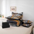 thumbnail image 5 of Feelyou Adult Abstract Geometric Twin Bedding Sets 7-Piece, Mid Century Minimalism Bedding Comforter Set, Grey Orange Stripes Reversible Sheet Sets, Microfiber Bedroom Decor, 5 of 7