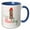 Blue/White, variant on 3drose, Fleas Navidog Funny Christmas Brown Cockapoo with a Holiday Bow, 11oz Two-tone Black Mug