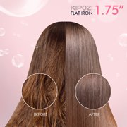 KIPOZI Hair Straightener Flat Iron with Ionic Technology, 1.75” Floating Titanium Plates, Anti-Frizz & Anti-Static, 15 Temp Settings, Fast Heat-Up, for All Hair Types, Pink