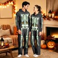 thumbnail image 2 of Unisex Adult Hooded Onesie, Halloween Skeleton Full‑Body Print Long Sleeve Jumpsuit for Men Women Home Loungewear, 2 of 8