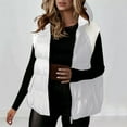thumbnail image 2 of jtjvou Plus Size Puffer Vest Women Lightweight Hooded Quilted Sleeveless Jackets Winter Zipper Down Gilet Warm Waistcoat White S, 2 of 6