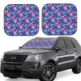 thumbnail image 6 of Kdxio Blue Skull Flower Print 2-Piece Sun Shade Front Windshield - Foldable Car Front Window Sunshades for Most Sedans SUV Truck, 6 of 6