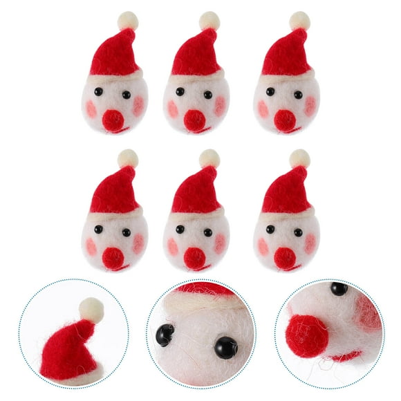 Minkissy 6pcs DIY Crafts Accessories Snowman Felt Decorations Multi for Christmas Decoration and Photo Booth