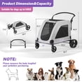 thumbnail image 3 of Gray Lightweight Folding Pet Stroller with Adjustable Handles, 3 of 8