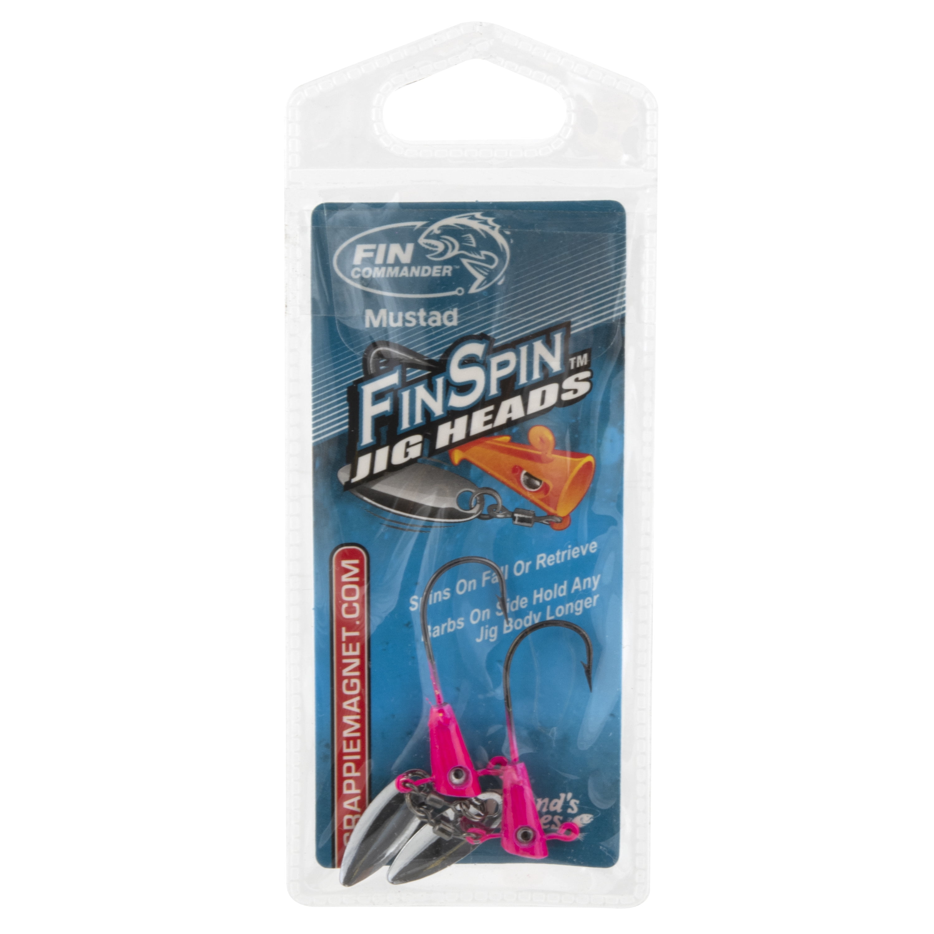 Fin Commander Fin Spin Jig Heads, Pink, 1/16 oz 2 Pack