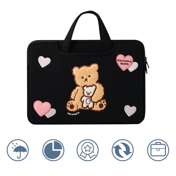 GJX Laptop Case 15.6 Inch,Polyester Computer Backpack for Men,15.6 Inch Bow Computer Sleeve,Black1