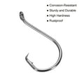 thumbnail image 5 of Uxcell 4/0# Carbon Steel Offset Hook Fishing Circle Hooks with Barbs, Black 10 Pack, 5 of 5
