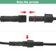thumbnail image 5 of Uxcell Paquete de 5 Cables de Extensión a Prueba de Agua, Cable de 4 Pines de 9.84 Ft/3m con Conectores Masculinos y Femeninos IP67 para Focos [Negro], 5 of 7