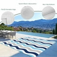 thumbnail image 6 of Outdoor Rug 4x6 ft Geometric Striped Pattern Waterproof Outdoor Patio Rug Mat Non Slip Outside Area Rugs Carpet for RV,Camping,Porch,Deck,Pool,Balconybackyard,Navy Blue Grey White Wave Pattern, 6 of 9