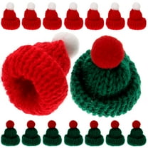HONMEET Mini Woolen Yarn Top Hats for Crafts 24pcs Christmas Party Decorations Tiny Hats Set