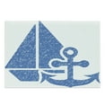thumbnail image 1 of Vintage Blue Cutting Board, Marine Themed Anchor and Sailboat with Grungy Design Nautical Print, Decorative Tempered Glass Cutting and Serving Board, Large Size, Azure Blue and White, by Ambesonne, 1 of 1