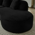 thumbnail image 4 of Contemporary Corduroy Compressed Upholstered Curved Sectional Sofa with Scatter Cushions-No assembly required, Upholstered Oversized Couches for Living Room, Apartment, Black, 4 of 6