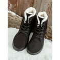 thumbnail image 4 of SIMANLAN Ladies Womens Ankle Boots Girls Army Combat Faux Fur Lined Boots Grip Sole Shoes, 4 of 6