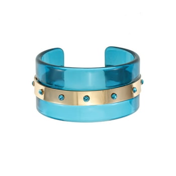 Seren Jewelry Blue Acrylic Statement Bangle Bracelet