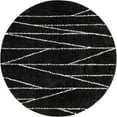 thumbnail image 4 of Unique Loom Serenity Shag Collection Area Rug - Castries (10' Round Black and White), 4 of 13