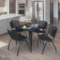 thumbnail image 2 of Regency Kahlo 30 in. Square Breakroom Table- Ash Grey Top, Black Base & 4 M Stack Chairs- Black, 2 of 8