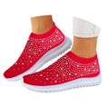 thumbnail image 3 of Xiaoxatg Women's Casual Shoes Breathable Mesh On Flat Comfortable Walking Footwear with Rhinestone for Daily Activities 9 Red, 3 of 8