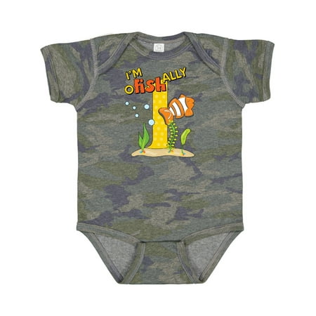 

Inktastic I m O-Fish-Ally One Cute Clownfish First Birthday Gift Baby Boy or Baby Girl Bodysuit