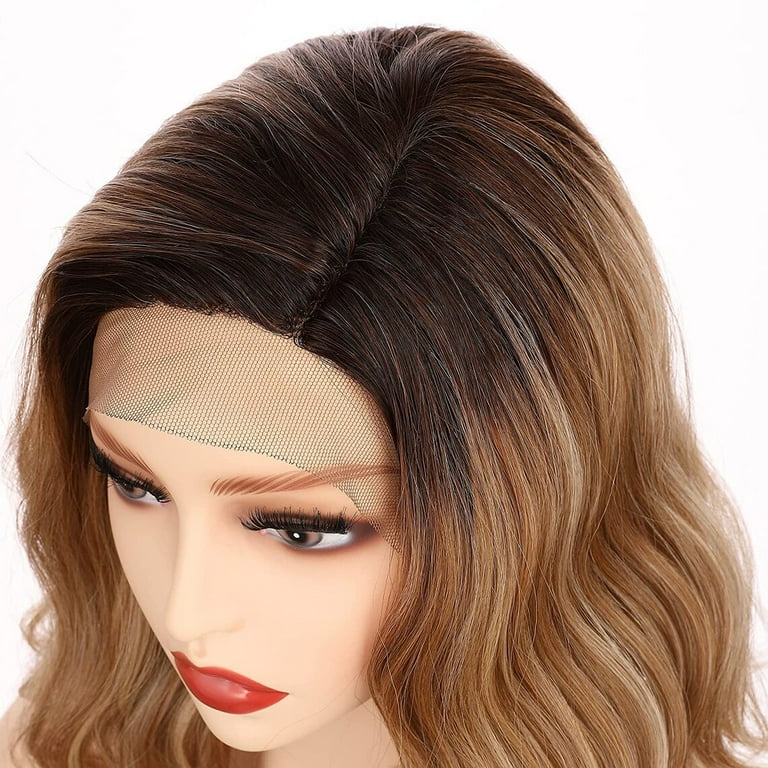 Short curly dark roots to silver side parting Human Hair high quality Blend daily wig