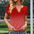 thumbnail image 4 of Short Sleeve Shirts for Women Casual Boho Womens Tops Casual Plus Size Gradient Color T Shirt Plus Size Blouses for Women, 4 of 5