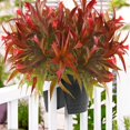 thumbnail image 3 of JM 4 piezas de plantas artificiales al aire libre, paquetes de flores falsas, gloria de la mañana, arbustos verdes, arbustos, plantas, flores de plástico, hogar, oficina, jardín, patio, decoración JM, 3 of 5