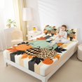 thumbnail image 2 of Manfei Bohemian Thanksgiving Pumpkin Fitted Sheet Full,Harvest Season Bed Set,3 Pieces,1 Fitted Sheet and 2 Pillowcases, 2 of 6
