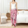 thumbnail image 5 of Uemuo Glittering Pink Bathtub Pattern Women's Wide Leg Palazzo Lounge Pants with Pockets Light Weight Loose Comfy Casual Pajama Pants-Small, 5 of 9